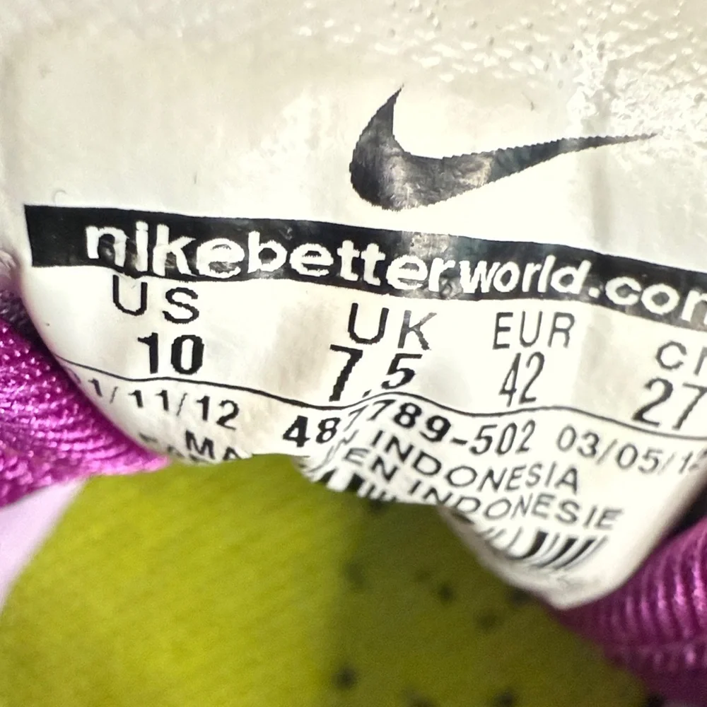 Nike Free Fit 2 Women's Purple Athletic Shoes with Rainbow Laces